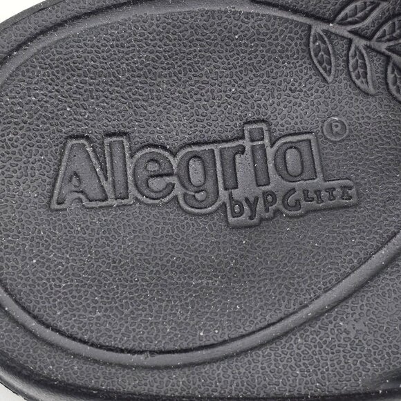 Alegria Recover Me Fruit Punch Slip On Slide Sandals Sz 37/US 7 Black Floral - Picture 2 of 12